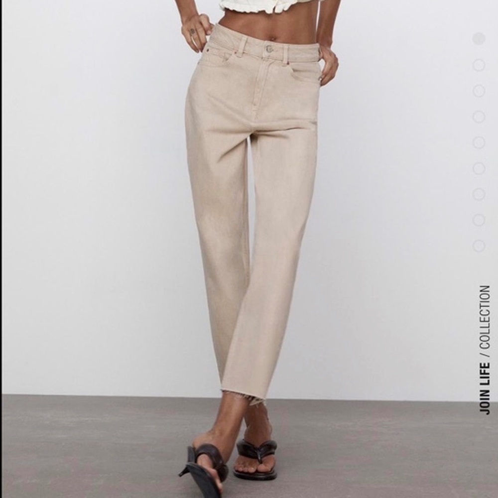 Zara Ecru Mom Jeans